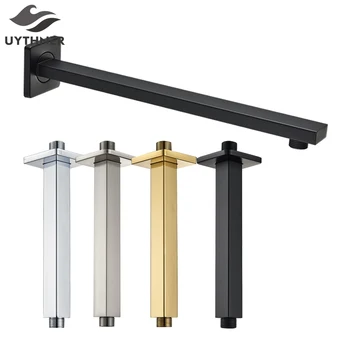 Uythner จัดส่งฟรีหัวฝักบัวแขนคงที่ติดผนังและติดเพดานสีดําแขนฝักบัวห้องน้ําผู้ถือหัวฝักบัว 1
