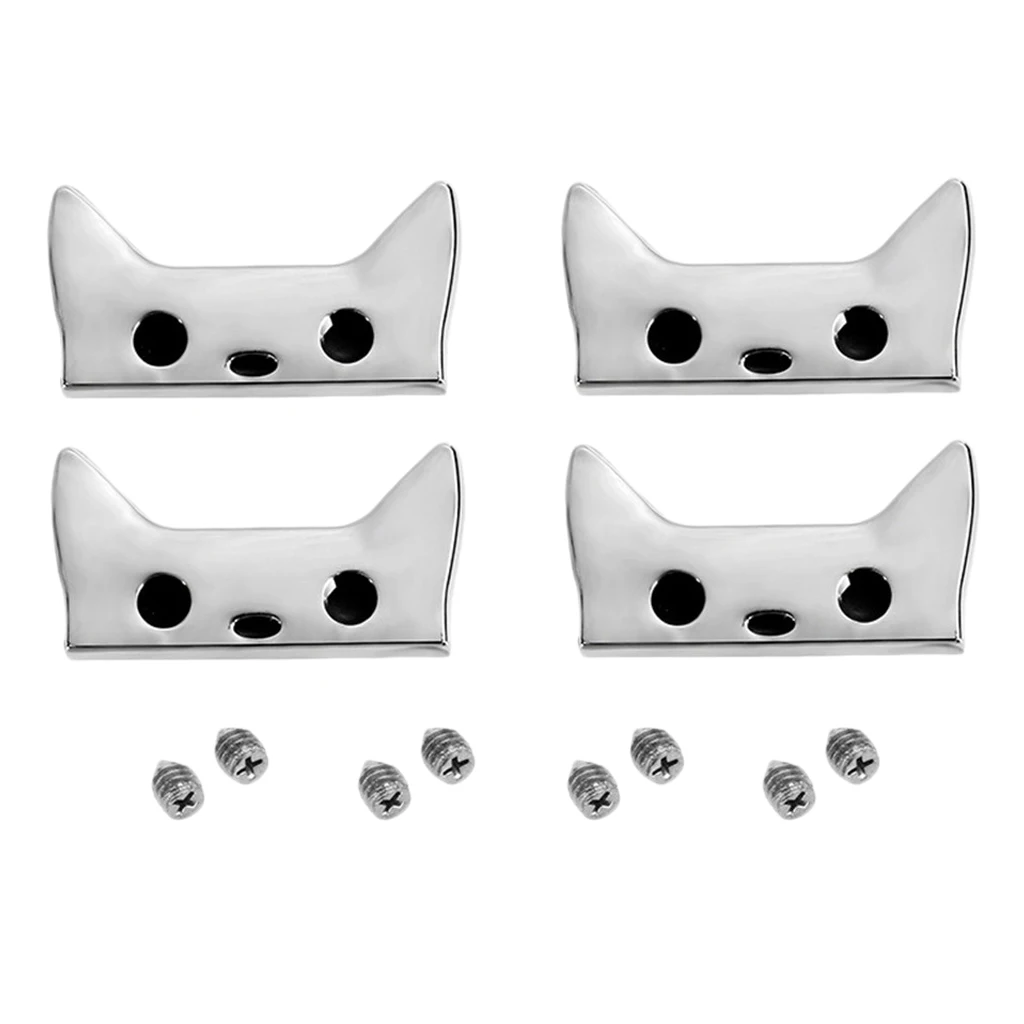 Silver as described 4 шт мультфильм кошка замок мешок с винтами DIY детали сумки - Цвет: Silver as described