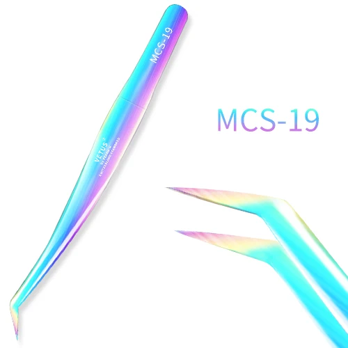 Пинцет серии Vetus MCS премиум-класса для красоты, макияжа, объемный Пинцет для наращивания ресниц, ножницы для наращивания ресниц, сверхтонкие пинцеты для ресниц - Цвет: MCS-19