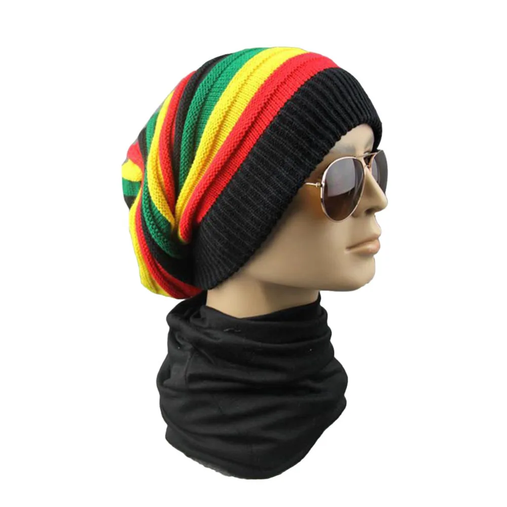Новинка Хип-хоп разноцветная полосатая шапка женская Skuilles Beanie зимние раста шапки регги Боб ямайские шапки для мужчин кепки s Gorro