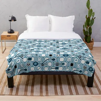 

Soft Blanket for Bed Sherpa Flannel Fleece Blanket Home Travel Sofa Soft Throw Blanket Geek Spirit Blue
