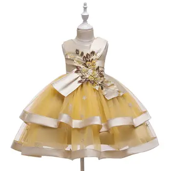 

Baby Girl Dress Lace Applique Princess Desses for Girls 3-10 Years Attend Formal Party Wedding Baby Children Clothing Tutu Dess