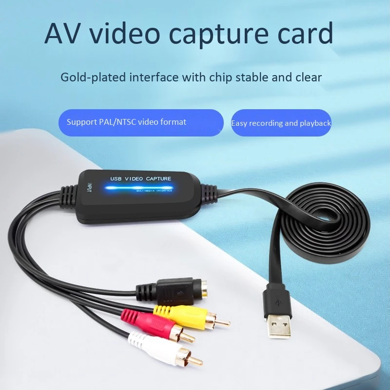 USB 2.0 Video Capture Card Single Channel AV Device Drive-Free Digital Converter