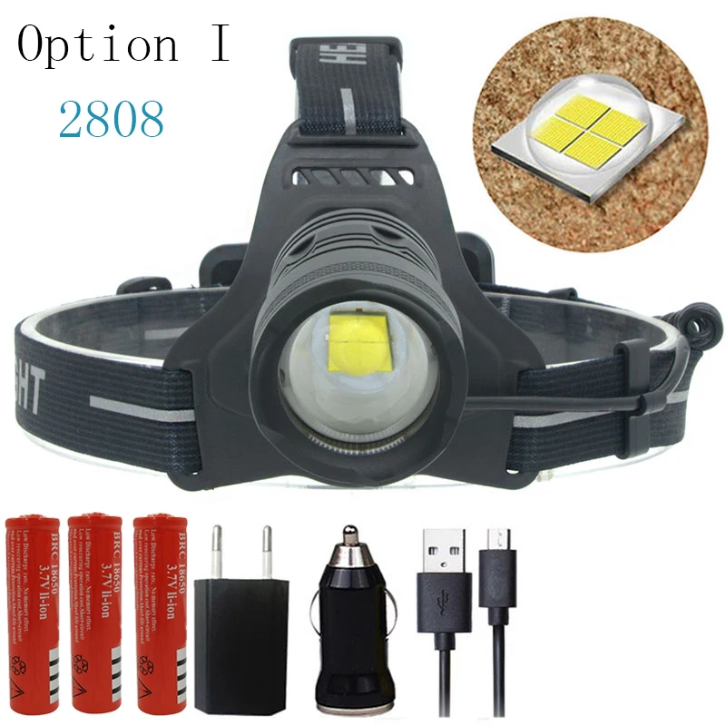 Option I Litwod Z40 2808 XHP70.2 светодиодный 32 Вт Высокий зум налобный фонарь светодиодная Налобная лампа 42920lm мощная головная вспышка лампа Головной фонарь - Испускаемый цвет: Option I