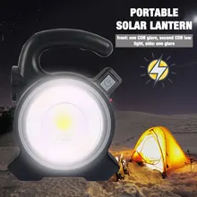 Durable COB Solar Power Floodlight Solar Floodlight Outdoor Home Security Lamp Non Polar Dimming Eco-Friendly Black ABS