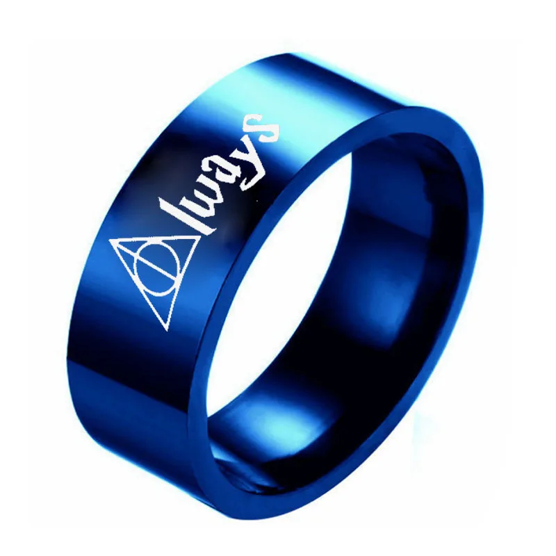 harry Hogwarts ring the Deathly Hallows symbols finger ring trendy simple Titanium metal jewelry cute fashion gifts for unisex - Цвет основного камня: 3