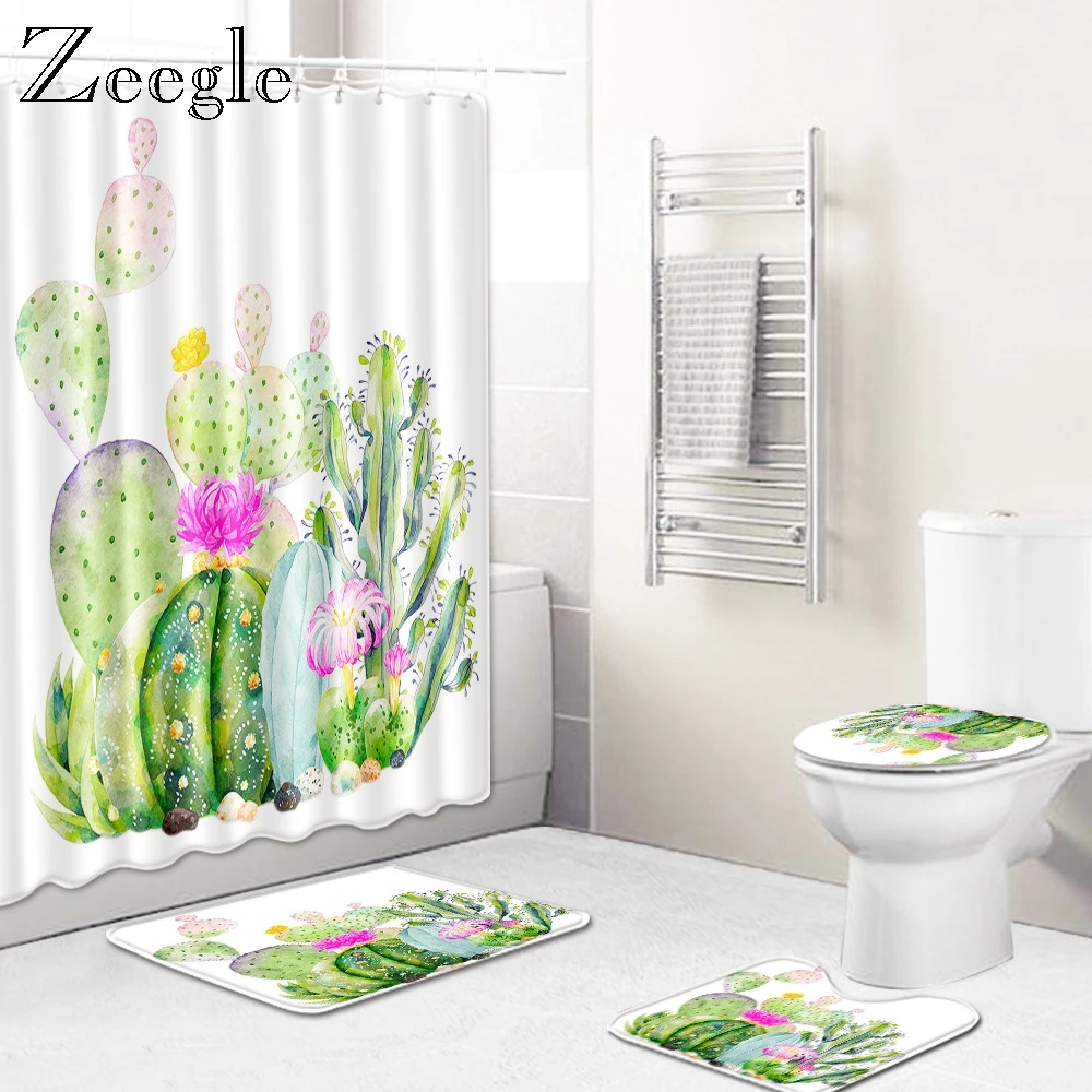 Zeegle Nordic style Bath Mat Set Polyester Pedestal Rug Lid Toilet Cover Bathroom Entrance Floor Rug Doormat Bath Accessories