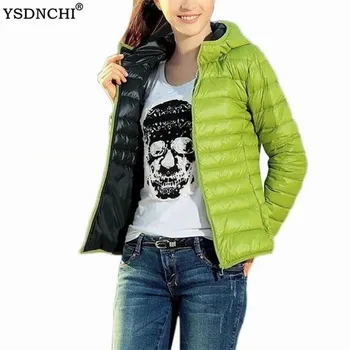 

YSDNCHI Women Winter Hooded Warm Coat Plus Size Clothes candy color Cotton Padded Jacket female Warm Big Size Women Jackets