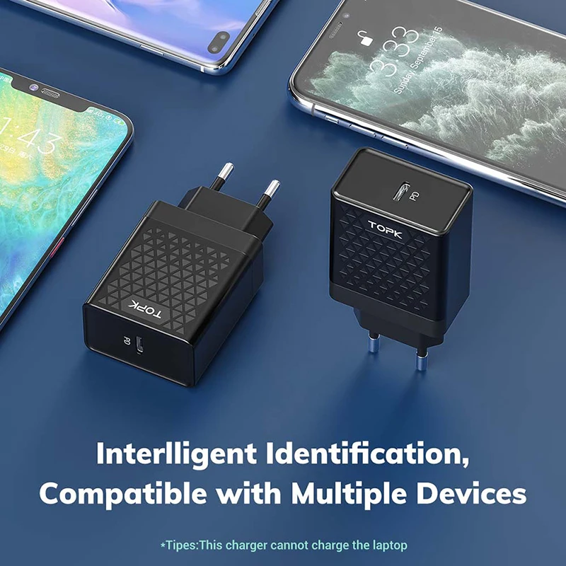 TOPK Quick Charge 4,0 3,0 QC PD зарядное устройство 18 Вт QC4.0 QC3.0 usb type C быстрое зарядное устройство для iPhone 11 X Xs 8 Xiaomi Phone PD зарядное устройство