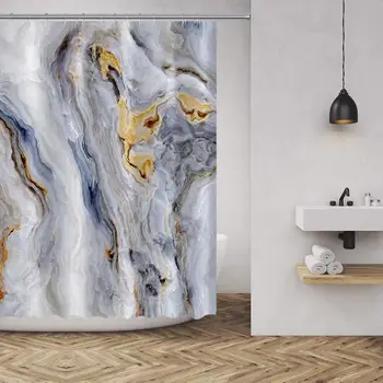 

Marble Texture Shower Curtain Nature Stone Color Background Pattern Luxurious Graphic Print Polyester Fabric Bathroom Decor Sets