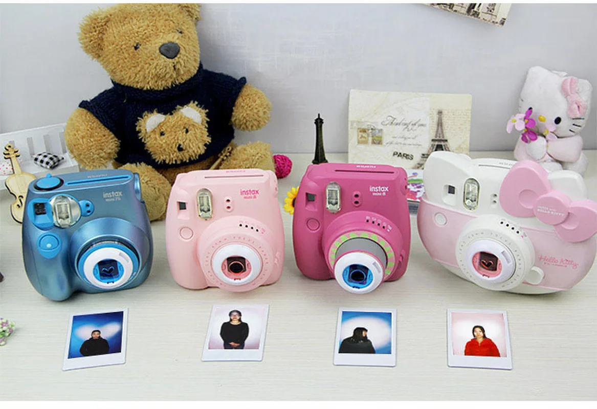 4 шт. 1 упаковка Fujifilm Instax Mini 8 7S 8+ Kitty мгновенные камеры красочные фильтры круглая форма сердца выдалбливают крупным планом объектив камеры