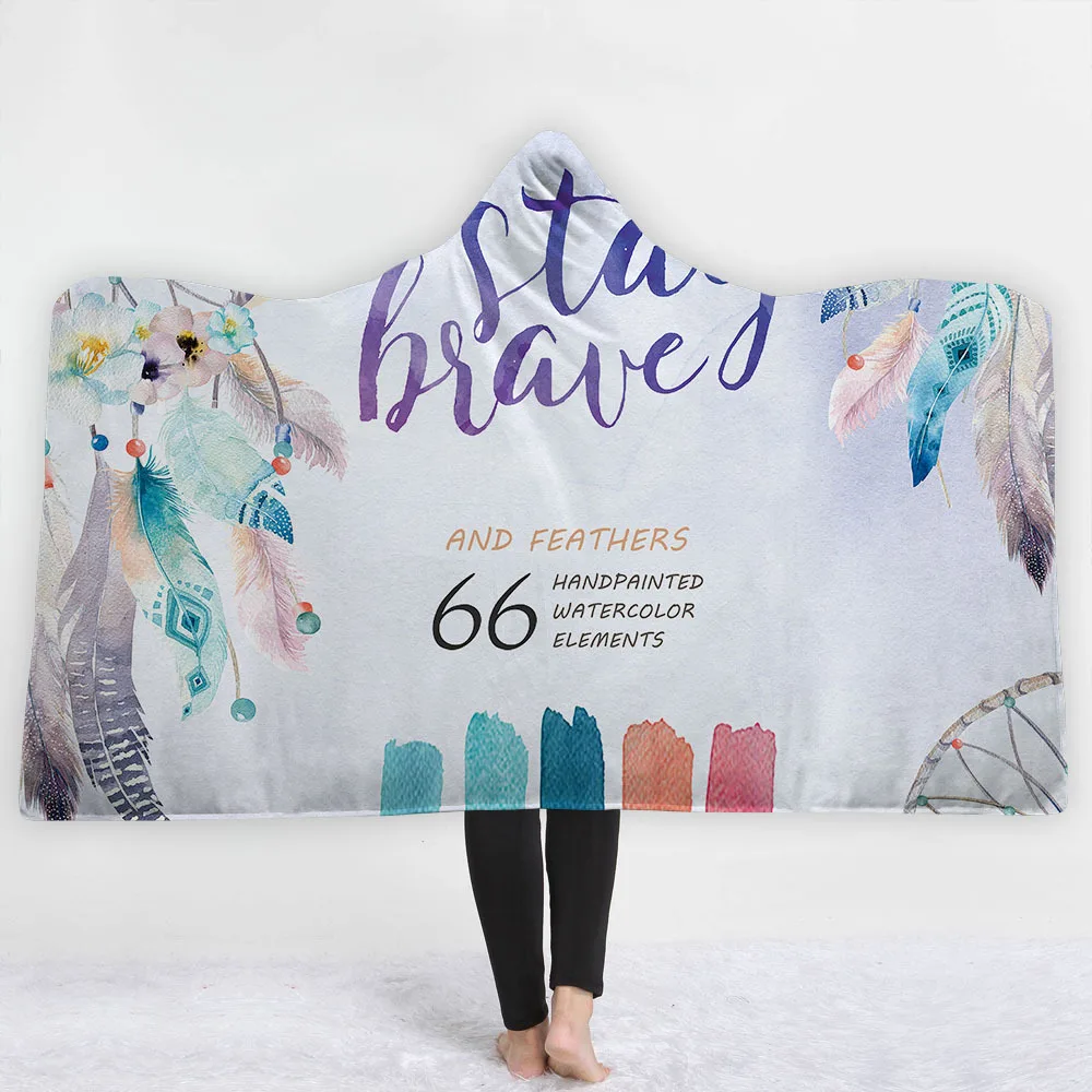 Bohemian-Indian-Boho-Dream-Catcher-Printed-Soft-Fluffy-Wearable-Hooded-Blanket-Poncho-Manta-Para-Sofa-Fleece (4)