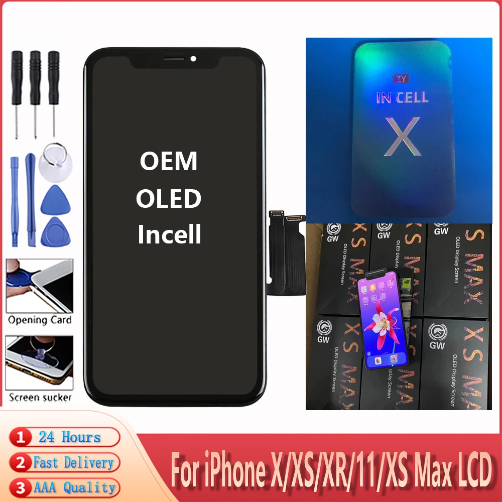 Для iPhone X XR XS ЖК-экран металл дисплей панель с сенсорным экраном дигитайзер без