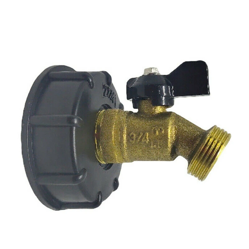 275-330 Gallon IBC Tote Water Tank Adapter 2 Brass Hose Faucet Valve Tool New 