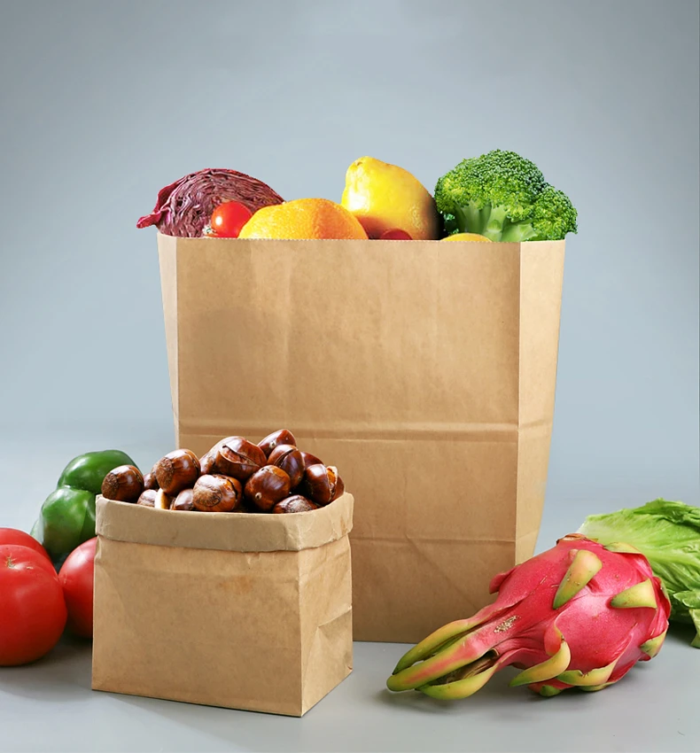 Тонкая крафт-бумажная сумка, Подарочная сумка, свадебная конфета, перерабатываемая сумка на вынос, мешок для выпечки, экологически чистая сухая упаковочная бумажная сумка