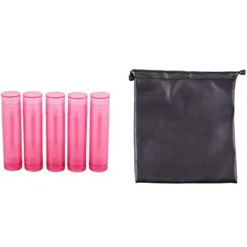 

1x PU Leather Bag for Around Earphone AE TP-1 DJ & 5x Plastic Empty DIY Lip Balm Tube Lipstick Container Cosmetic Case