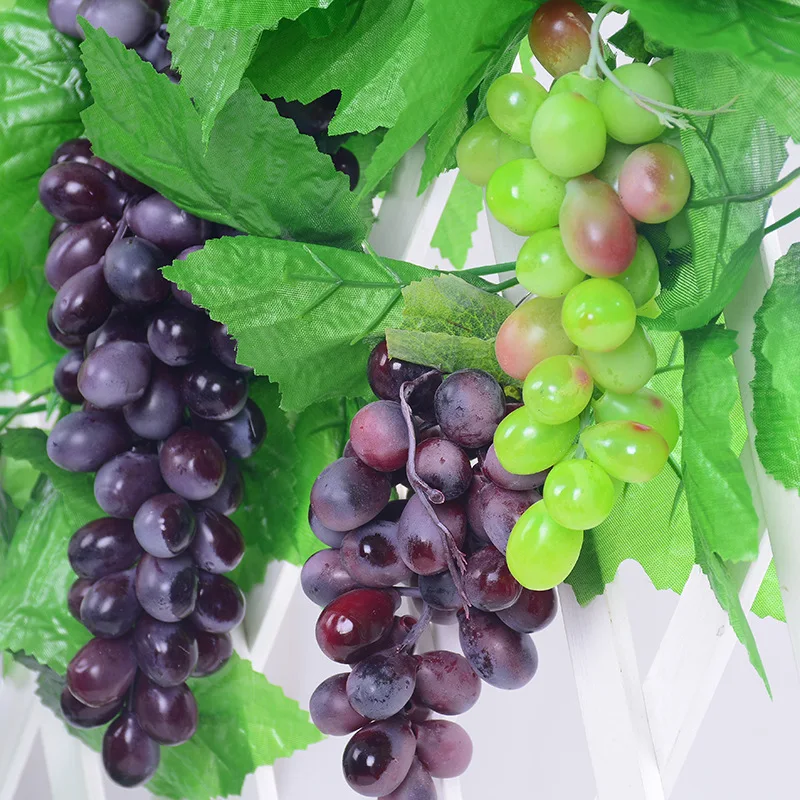 Lifelike Artificial Grapes Plastic Fake Fruit Food Home Garden Decor Decoration 