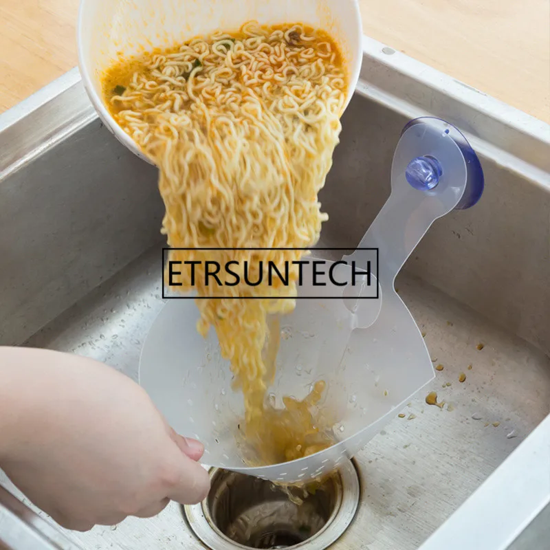 100PCS Kitchen Drain Filter Mesh Folding Anti-blocking Colander With Handle Washing Strainer Fruit Vegetable Food Drain Basket