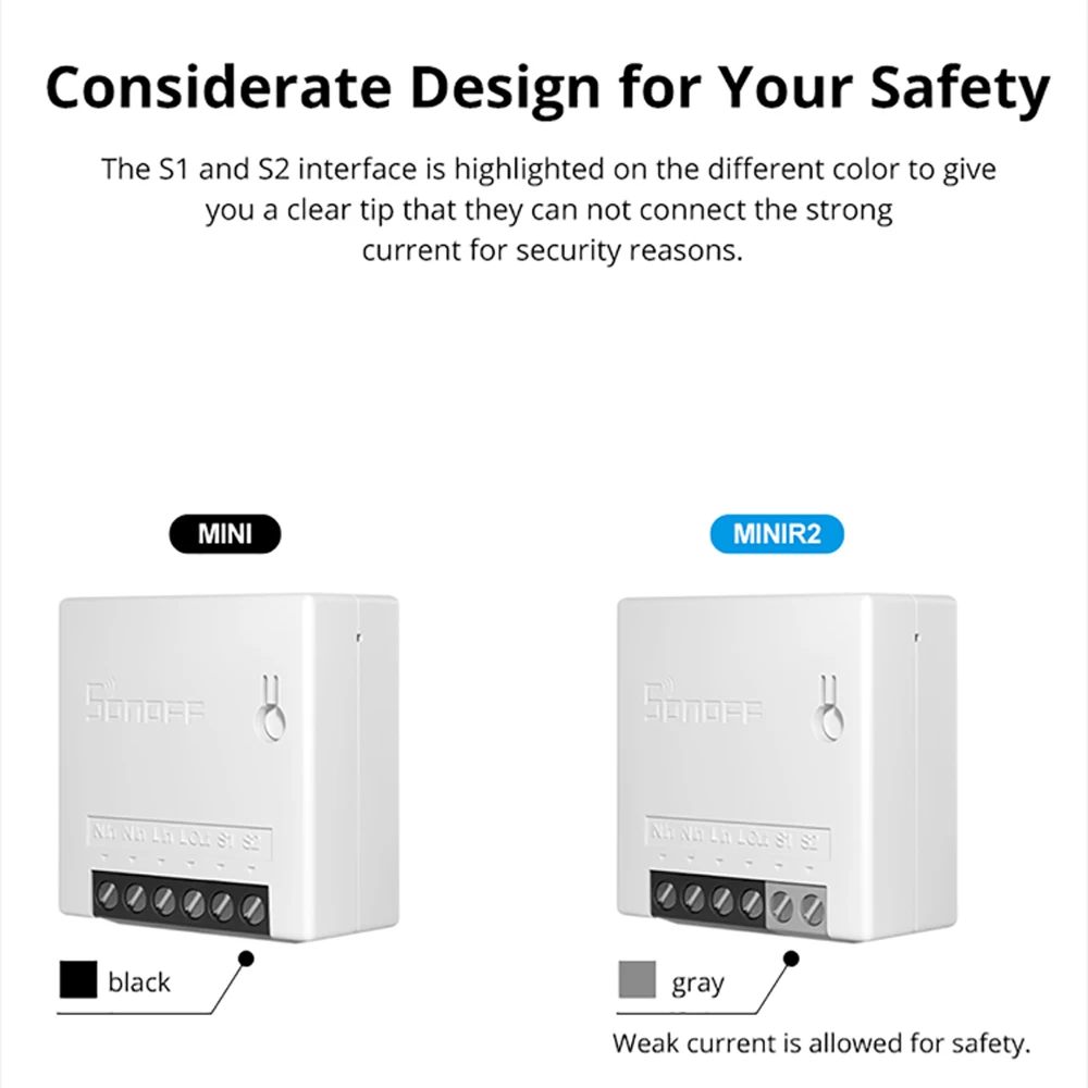 Интеллектуальный выключатель света SONOFF MINI2 переключатель Wi Fi Поддержка APP/LAN