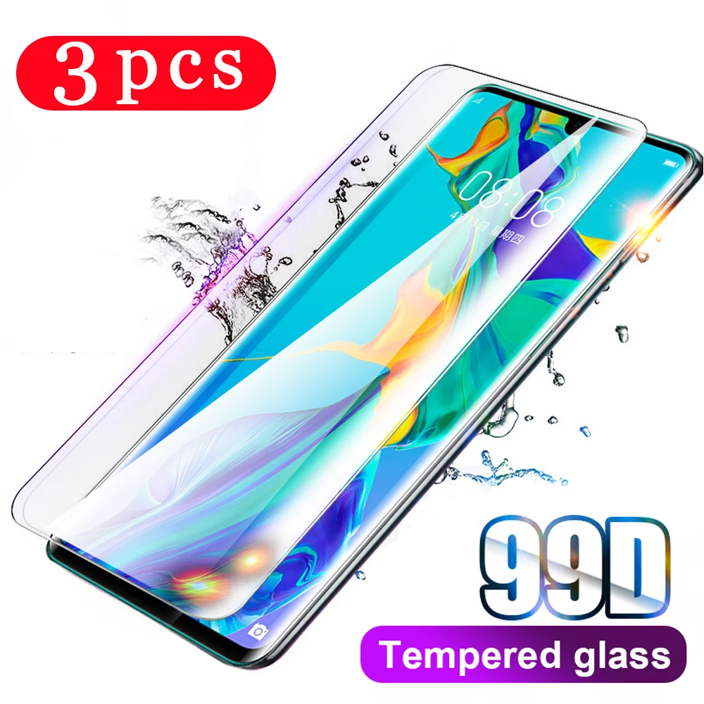 3 шт. для huawei P40 lite E pro plus закаленное стекло P30 P20 защитная пленка на смартфона