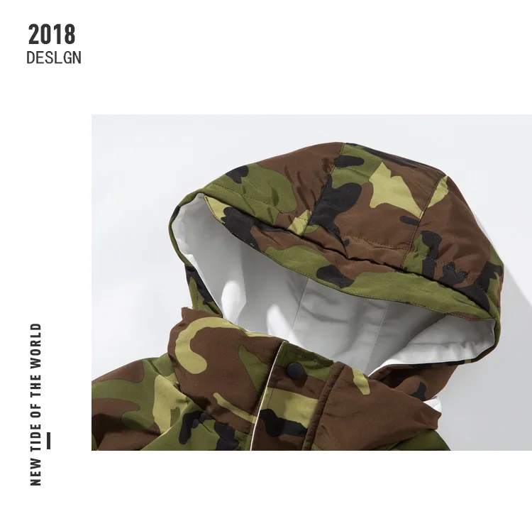 Vertical Ze Produced 18aw National Trends Winter Hooded Cotton-padded Clothes Men'S Wear Japanese-style Camouflage Cotton Coat T