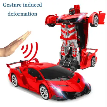 

1:14 Air Gesture Transformation Robot Car 2.4ghz Deformation Rc Car Toy Led Light Electric Robot Models Fightint Children's Toys