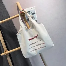 Настраиваемая Холщовая Сумка в японском стиле модная сумка с буквенным принтом Студенческая сумка через плечо для покупок