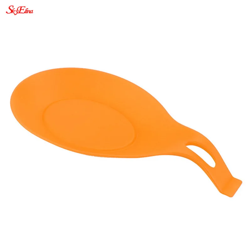 1 шт. кухонная утварь силиконовая изоляция ложка подставка держатель термостойкие салфетки антипригарный силиконовый коврик для приготовления пищи 5Z - Цвет: orange