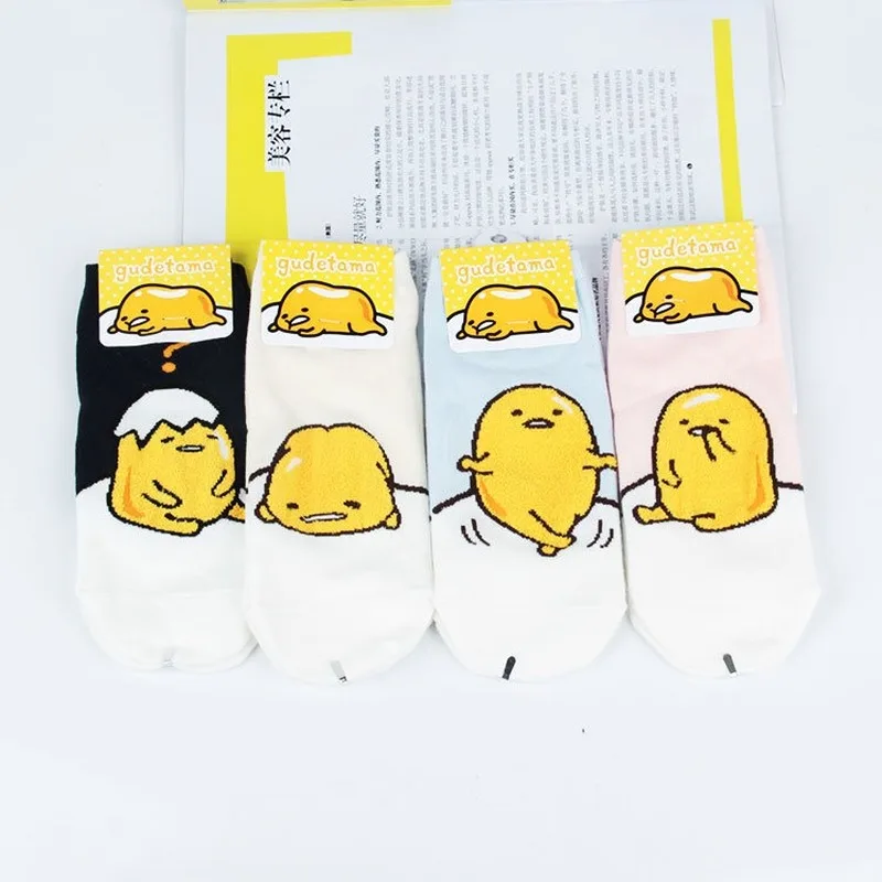 Мультфильм Gudetama в стиле Харадзюку для женщин Уличная Короткие дышащие хлопковые носки тренировочные штаны модные забавные Повседневное спортивные весенние, летние носки