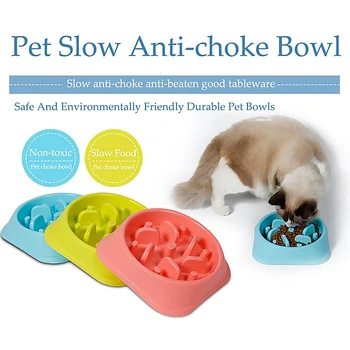 

Useful Anti Choke Pet Dog Feeding Bowls Plastic Snail Shape Slow down Eating Food Prevent Obesity Healthy Diet Dog Accessories