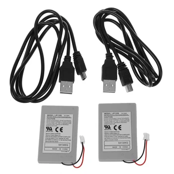 

2Pcs 1800mAh Replacement Battery Pack for Sony PS3 game controller Rechargeable Battery Pack + USB Charger Cable for PS3 gamepad
