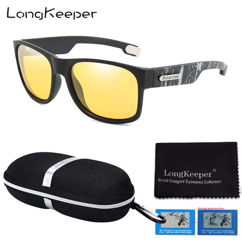 

Brand Night Vision Sunglasses with Zipper Box Men's Polarized Driving Sun Glass Women Mirror Lens Oculos de sol UV400 Gift Set