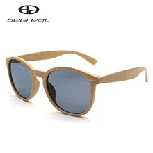

BEGREAT Degradable Eco Wheat Straw Fiber Sunglasses for Men Women Wheat Straw Frame Environmental Shades очки солнечные женские