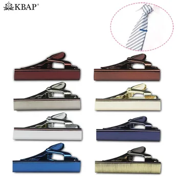 

KBAP Mens Metal Skinny Neck Tie Clip Pin Tie Bar Clasp Wedding Business Neck Tie Bar Clip Gold Silver Blue Burgundy