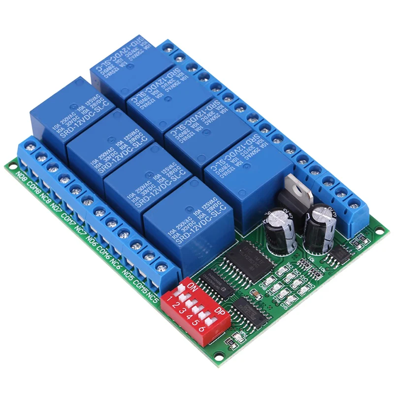 DC 12V 8 Channel RS485 релейная команда Программируемый Модуль управления, ассортимент