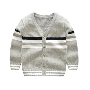

Baby Boys Winter Sweater Boys Cardigan Sweater New Autumn Children Clothing V Neck Striped Kids Knitted Fashion Coat