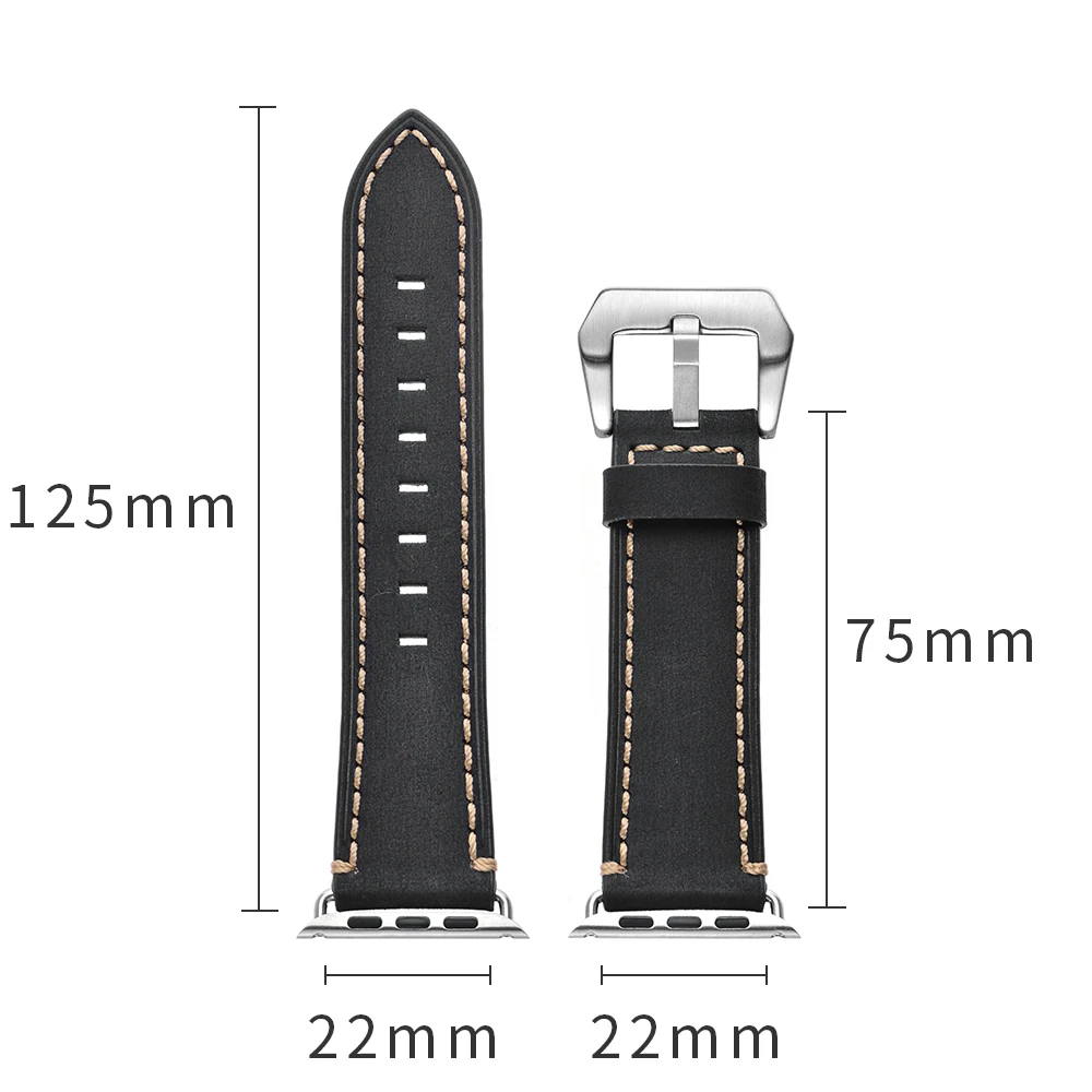 Натуральная кожа для Apple Watch 38 мм 42 мм ремешок для Apple Watch 44 мм 40 мм серия 4 3 2 1 iWatch ремешок Браслеты Аксессуары