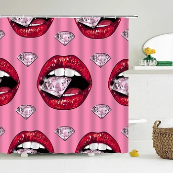 

3D Printed Red Rose Flower Shower Curtain High Quality Romantic Girl Bath Curtain Bathroom Waterproof Fabric Polyester Curtain