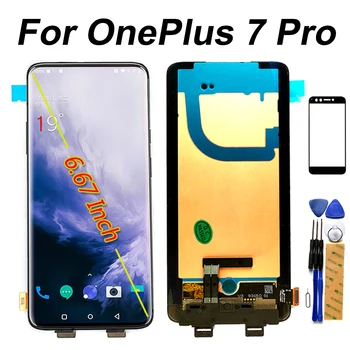 

For OnePlus 7 Pro 6.67 inch LCD Display Touch Screen Dizigiter Assembly Frame 1440*3120 LCD Tempered Glass Film