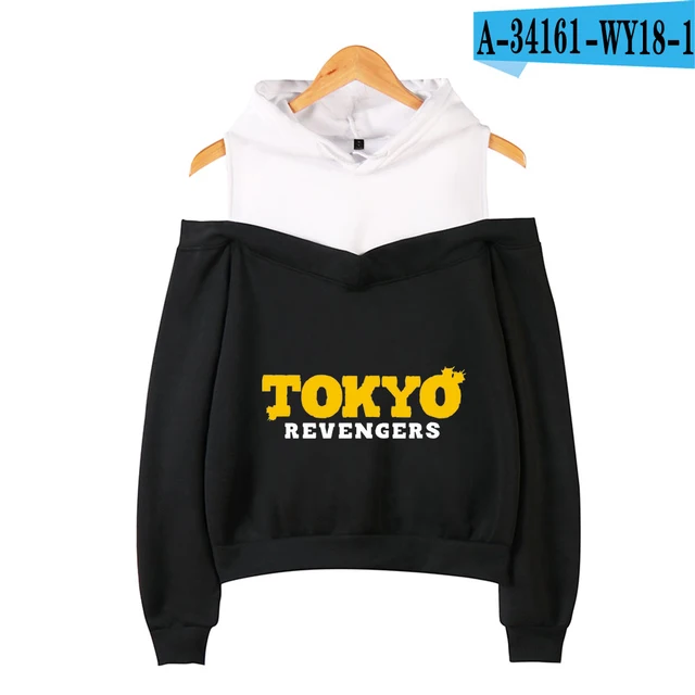 Tokyo Revengers Hoodies Harajuku Female Off Shoulder Hoodies Women Long Sleeve Hooded Sweatshirt 2020 New Japanese Anime Clothes Hoodies Sweatshirts Aliexpress