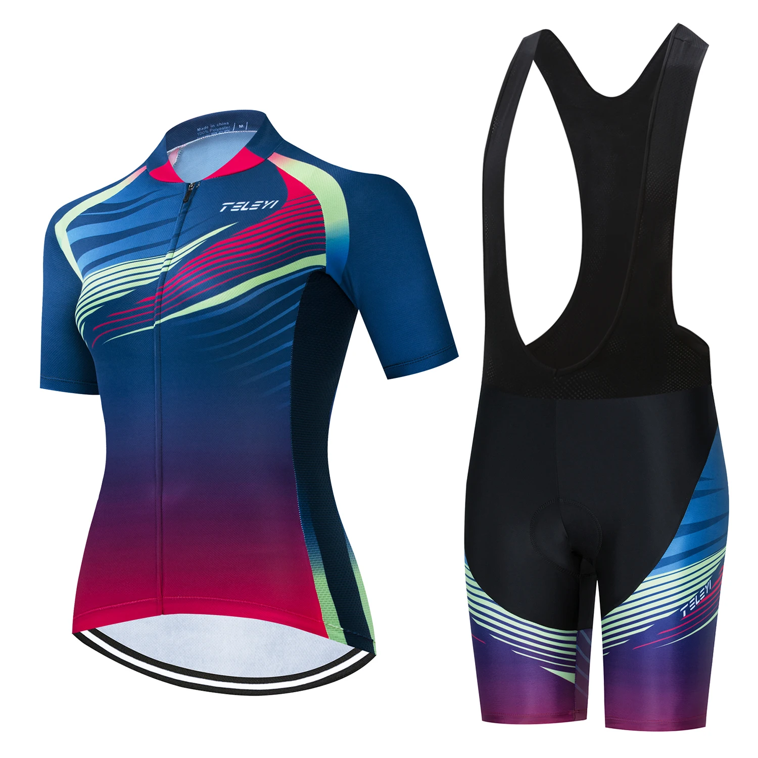 Conjunto de ciclismo para mujer TELEYI de secado rápido, pantalones cortos de verano