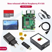 В наличии Raspberry pi 4 2 ГБ/4 ГБ/8 Гб комплект Raspberry Pi 4 Модель B PI 4B: + радиатор + адаптер питания + чехол + экран 3,5 дюйма