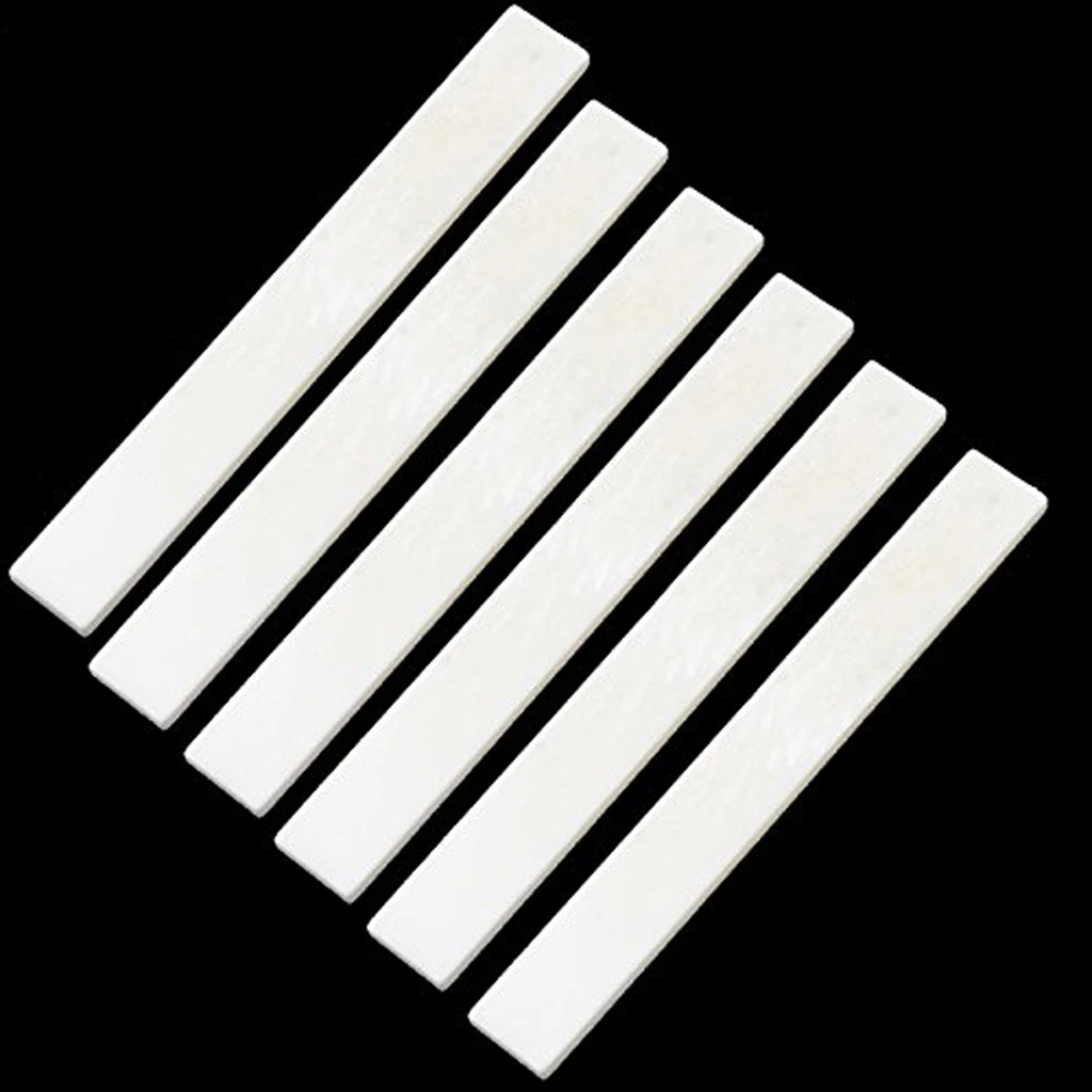 Pack Of 6 Blank Bone Nut For Cigar Box Classical Guitar Bass Accs Unbleached