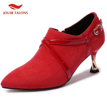 

Brand New Kid Suede Leather High Heels Elegant Women Shoes Women Pointed Toe Spring Pumps