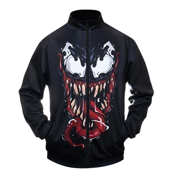 

2020 New Marvel Superhero Venom 3D Anime Printed Cosplay Costume high quality Zipper Jacket Coat Sweatshirts Tracksuit