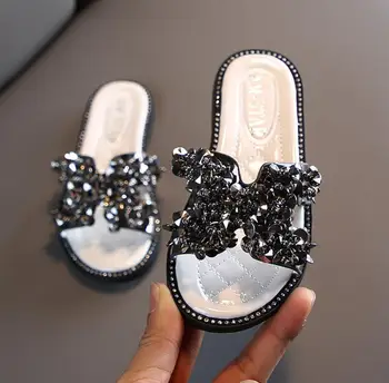 

Summer Kids Sandals Fashion Comfortable Diamond Cute Girls Flip Flops Bling Sequins Slippers For Children Barefoot Shoes