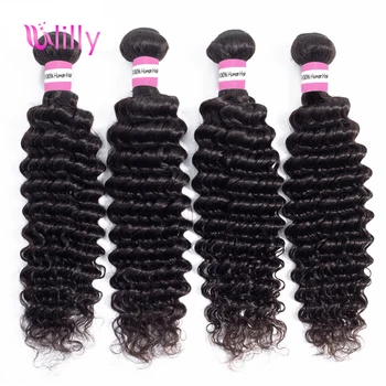 

3 Bundles Deep Wave Brazilian Hair Weaves Bundles 100% Human Hair Bundles 100g/pc Non-Remy Hair Extension 10-30 Inch 3PCS/Lot