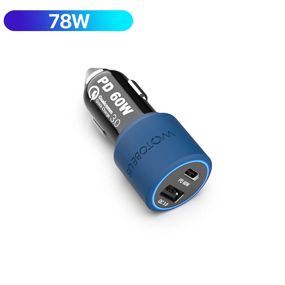 USB C TYPE-C PD 60W and Fast Charge QC3.0 AFC SCP 18W 2port 78W Power Car Charger for Macbook iPhone Samsung huawei xiaomi usb c 20w Chargers