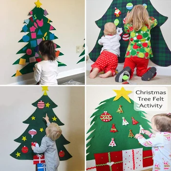 

Creative DIY Felt Christmas Tree New Year Gifts Kids Toys Artificial Tree Wall Hanging Ornaments Christmas Decoration for Home