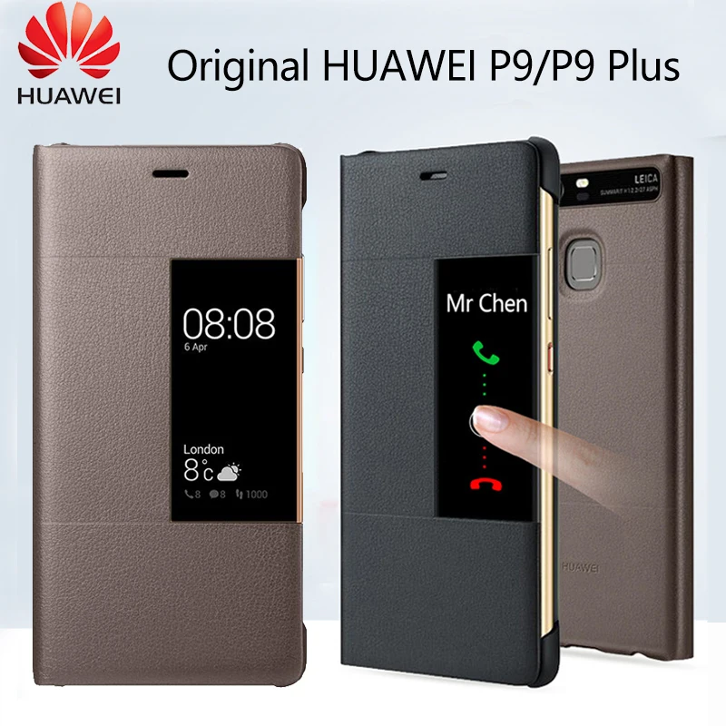 New Huawei P9 Original Official Flip Case Smart View Window Pu Leather P9 Plus Case Full Protection Phone Cover Funda - Mobile Phone Cases Covers - AliExpress